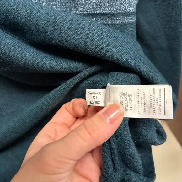 Smartwool Edgewood Sweater Blue Two Toned Wool Blend Cowl Neck Medium - Picture 7 of 8